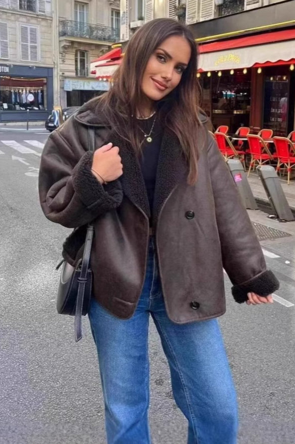 Ingrid | Women's Shearling Aviator Jacket