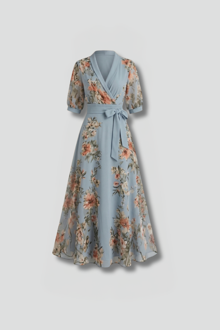 Isabella | Women's Floral V-Neck Midi Dress