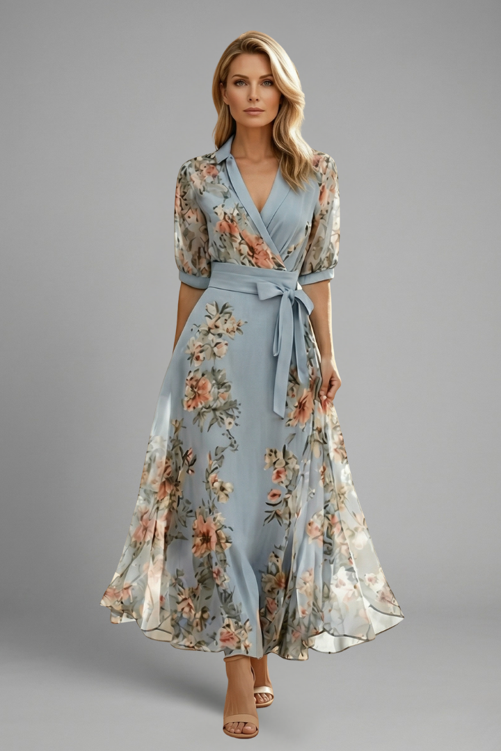 Isabella | Women's Floral V-Neck Midi Dress