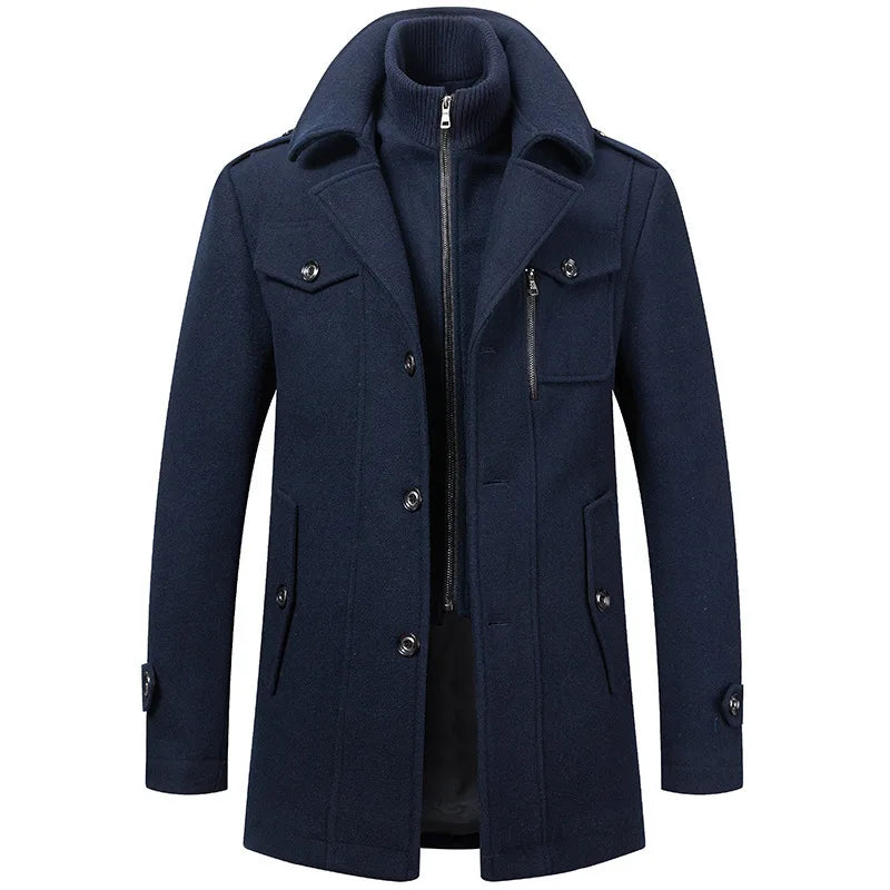 Laurence | Men's Double-Collar Longline Winter Coat