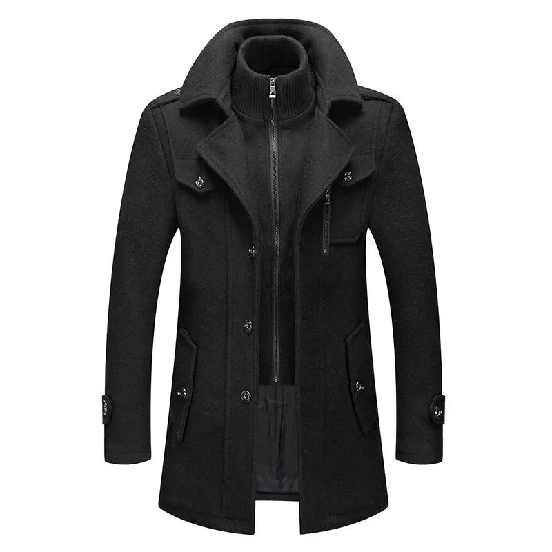 Laurence | Men's Double-Collar Longline Winter Coat