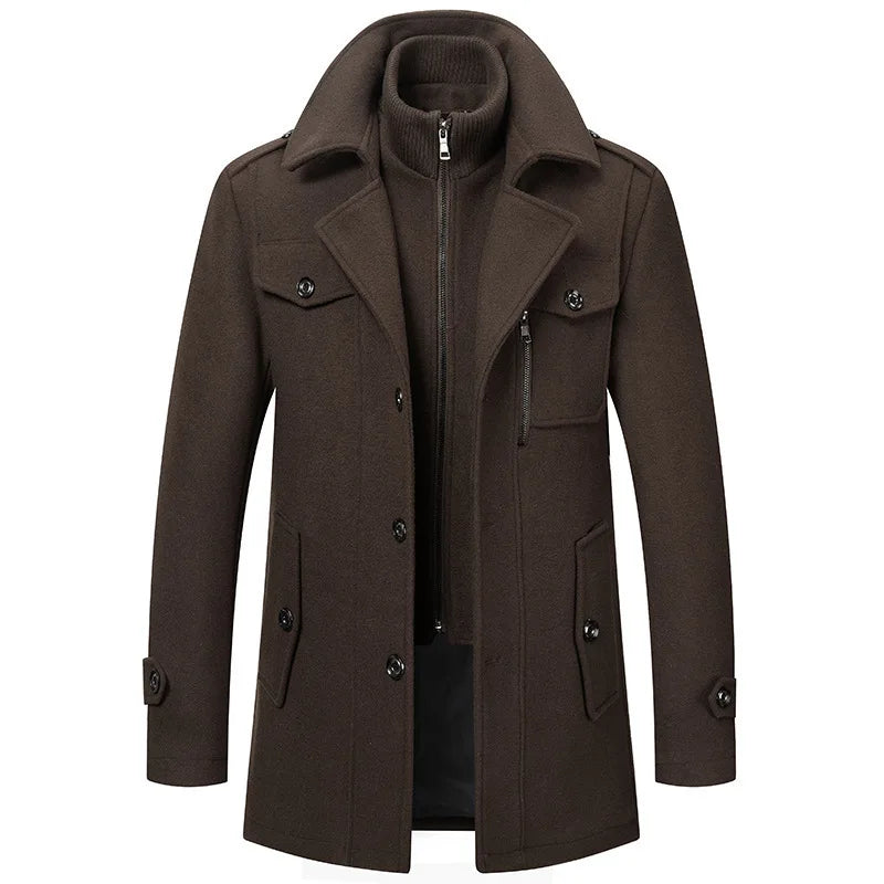 Laurence | Men's Double-Collar Longline Winter Coat