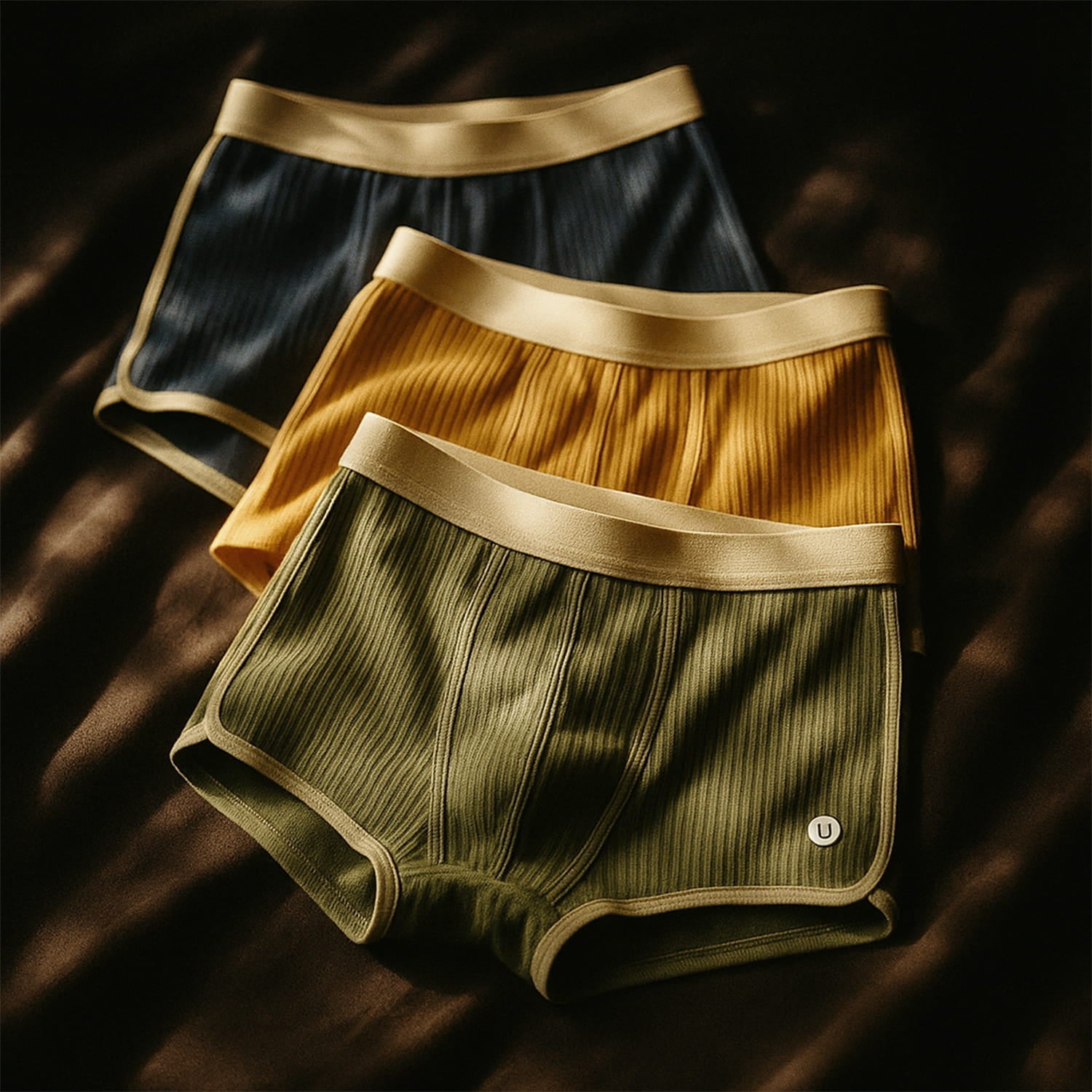 Leonard | Men's Organic Rib-Knit Cotton Boxer Briefs Set