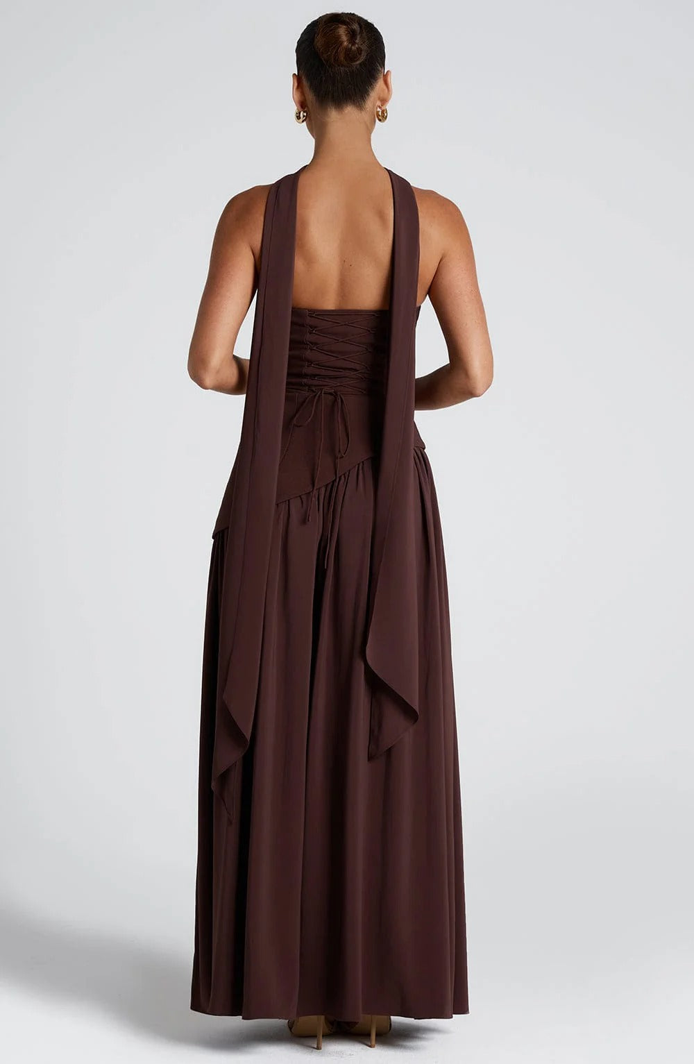Lucinda | Women’s Strapless Maxi Dress with Scarf