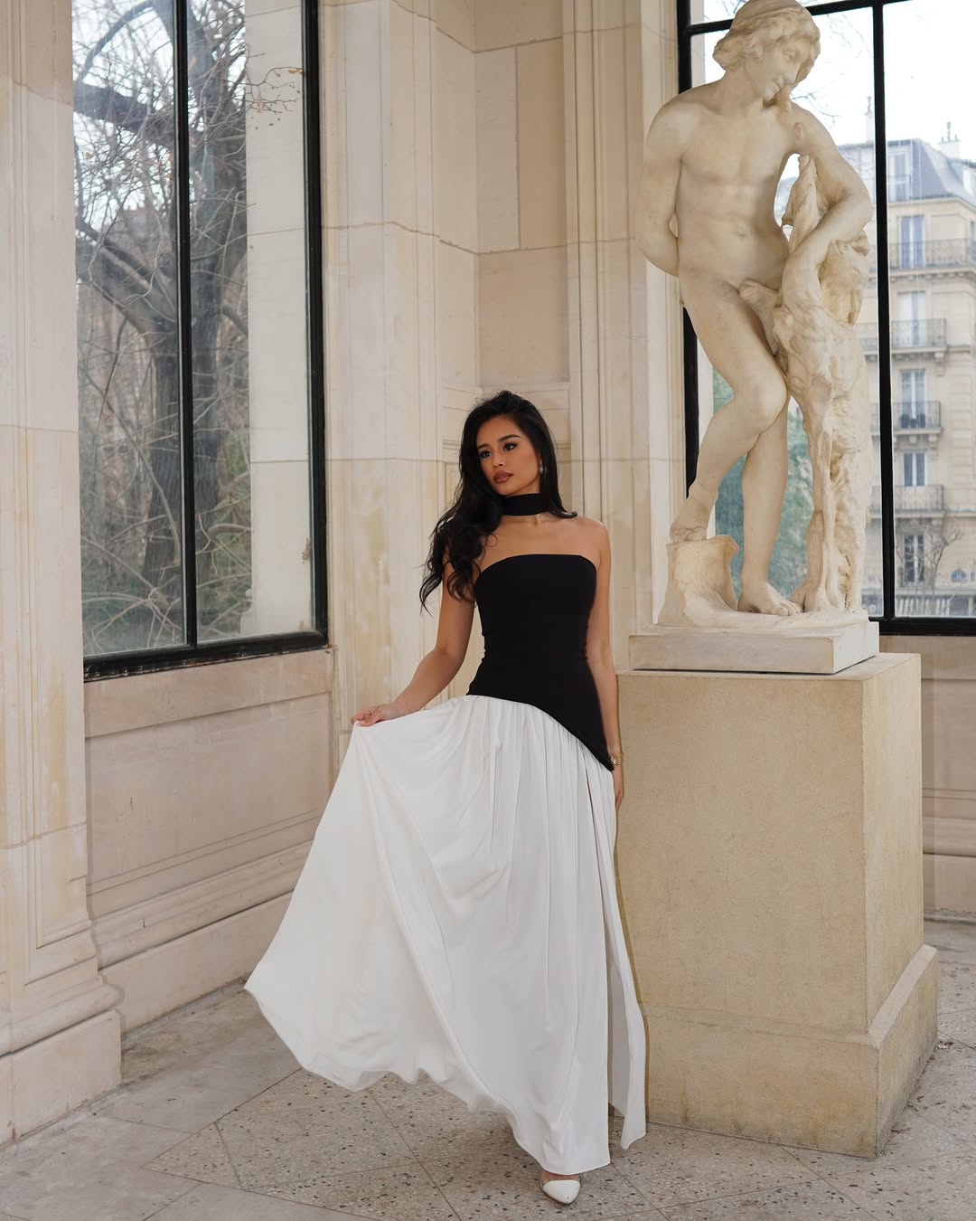 Lucinda | Women’s Strapless Maxi Dress with Scarf