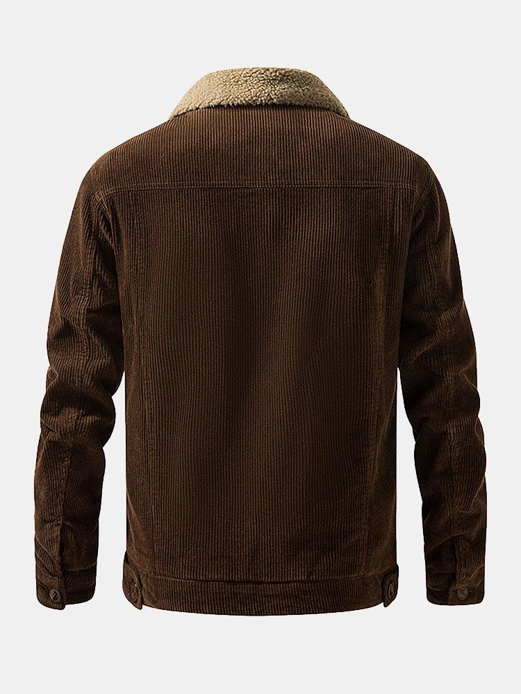Nathaniel | Men's Teddy-Lined Ribbed Winter Jacket