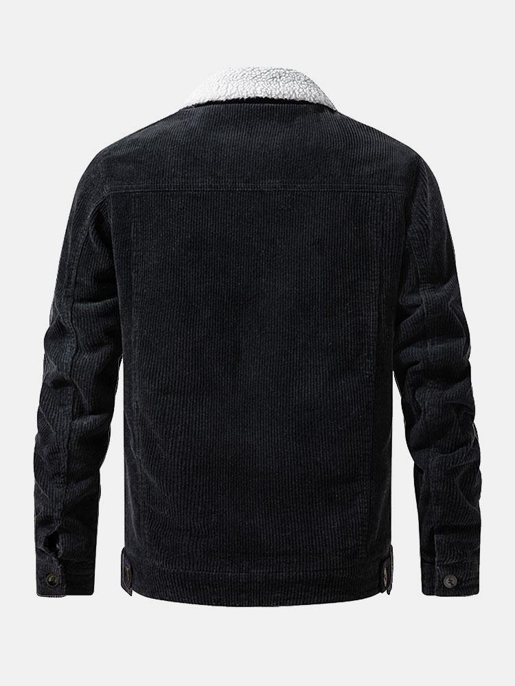 Nathaniel | Men's Teddy-Lined Ribbed Winter Jacket