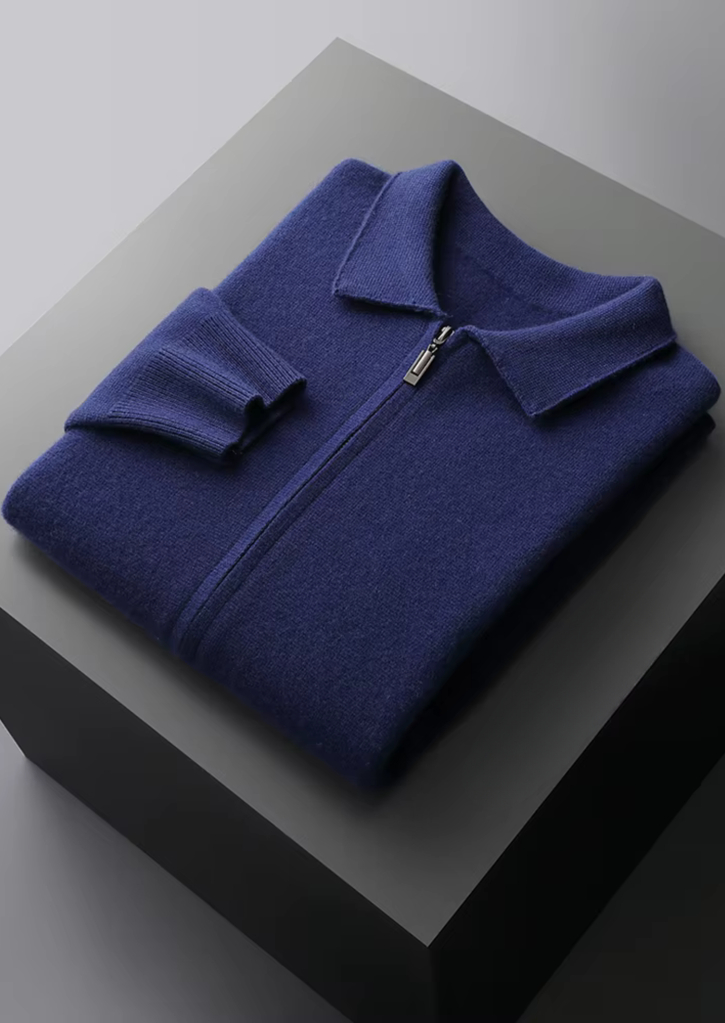 Neville | Men's Pure Extra-Fine Zip Polo Cardigan