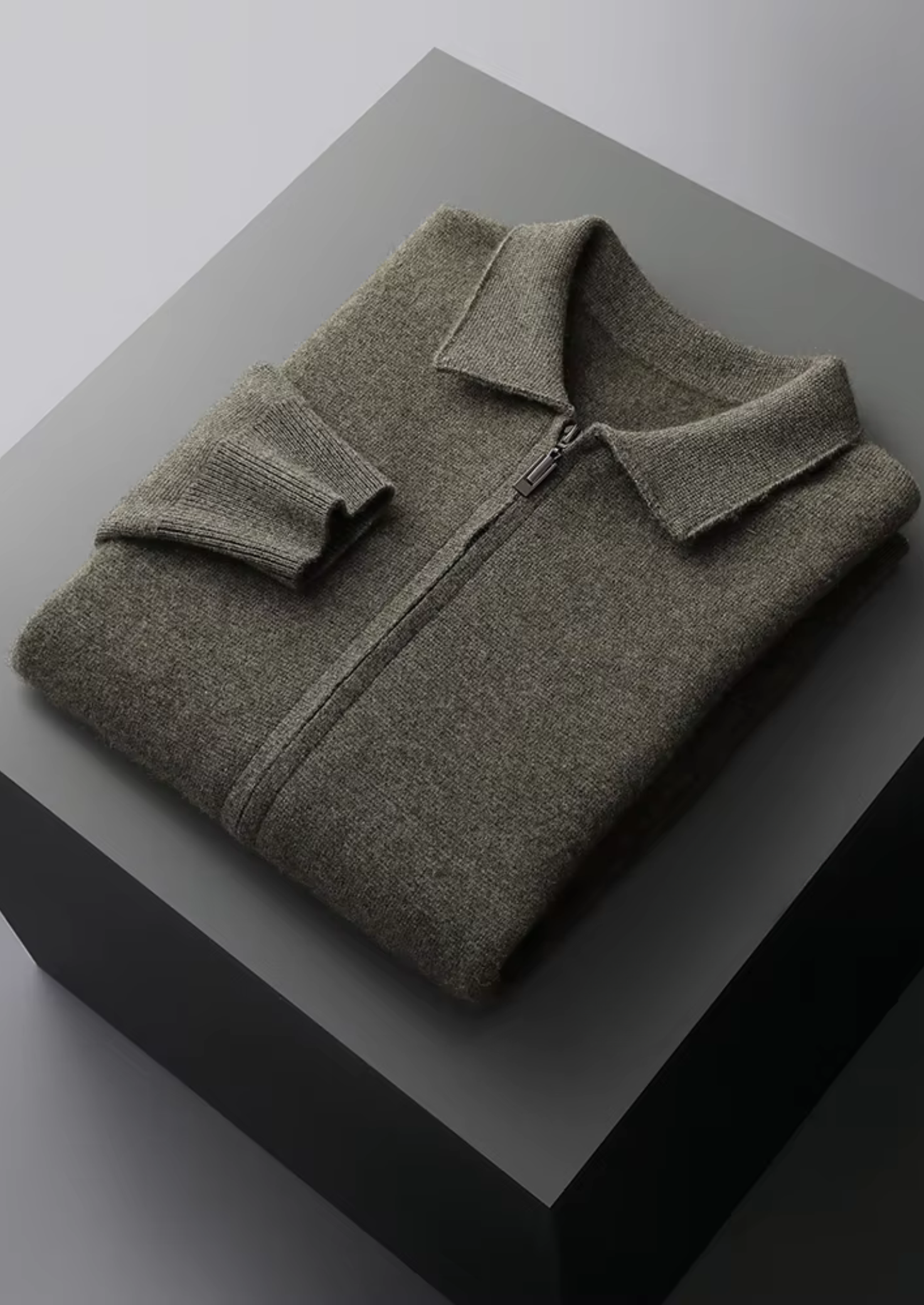 Neville | Men's Pure Extra-Fine Zip Polo Cardigan