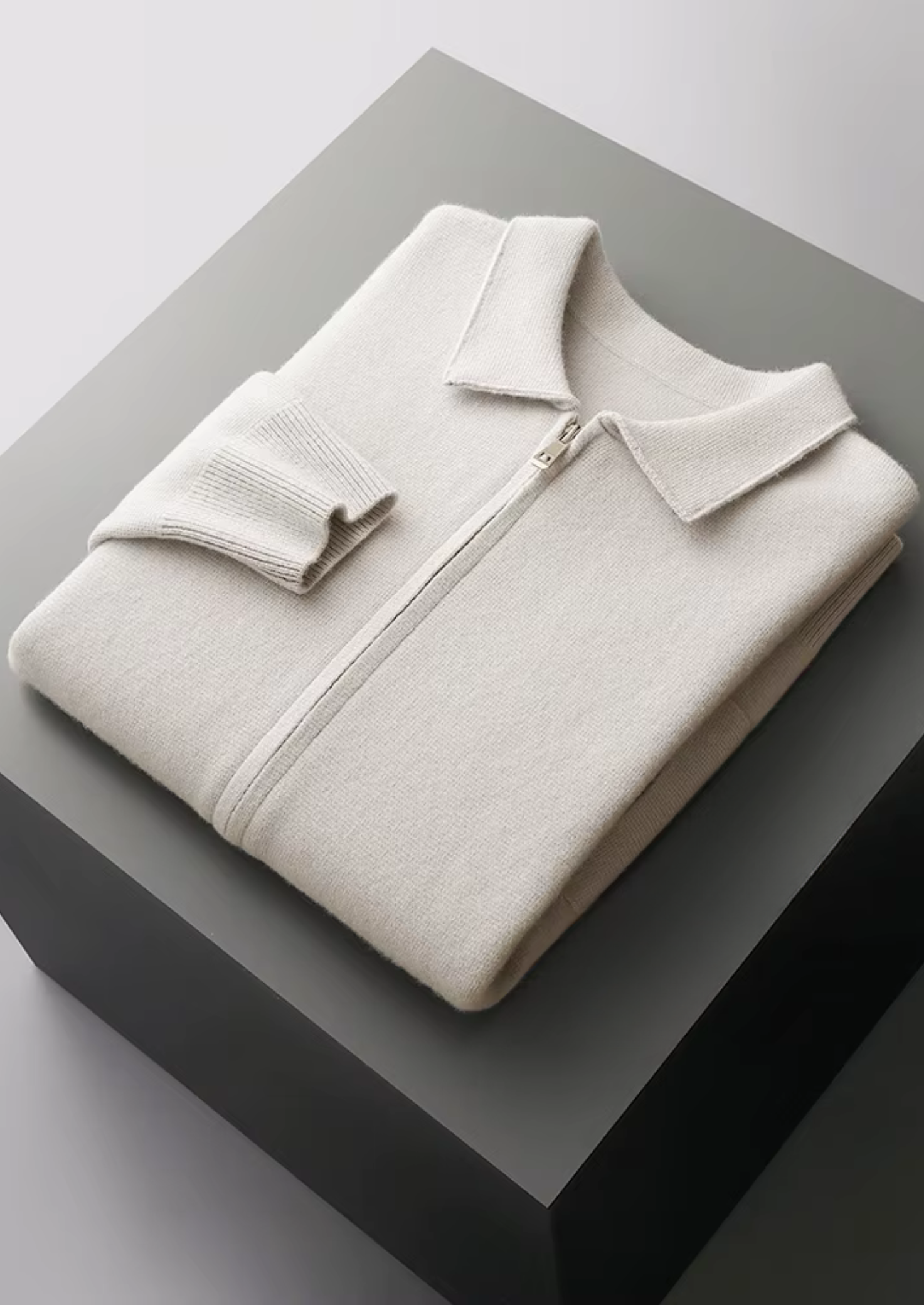 Neville | Men's Pure Extra-Fine Zip Polo Cardigan