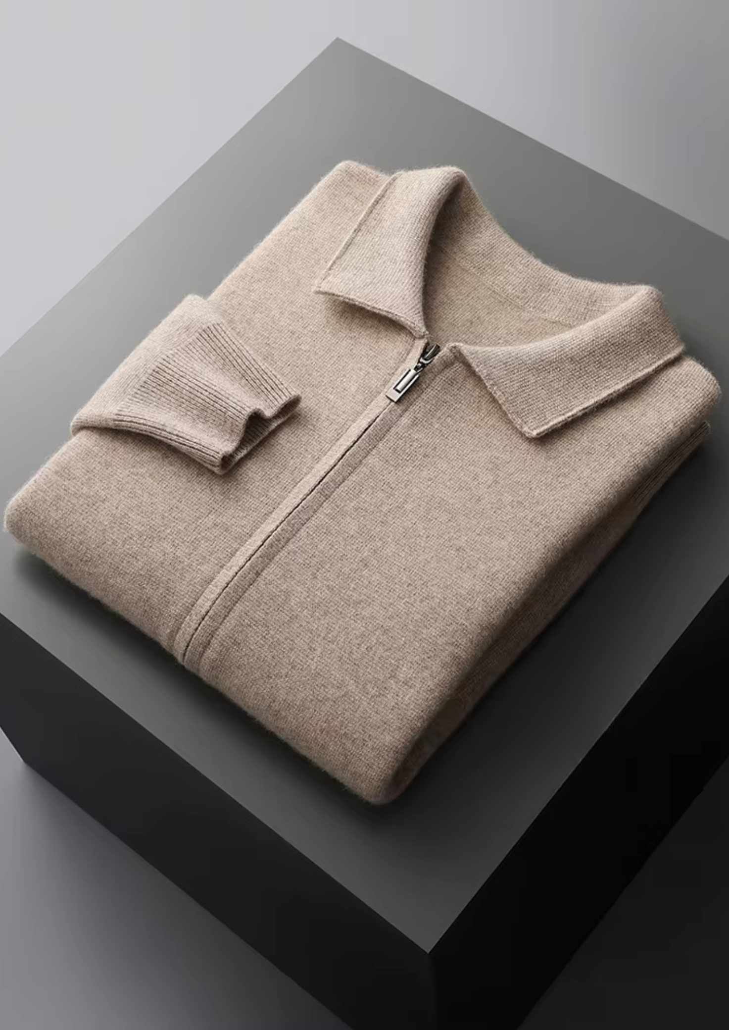 Neville | Men's Pure Extra-Fine Zip Polo Cardigan