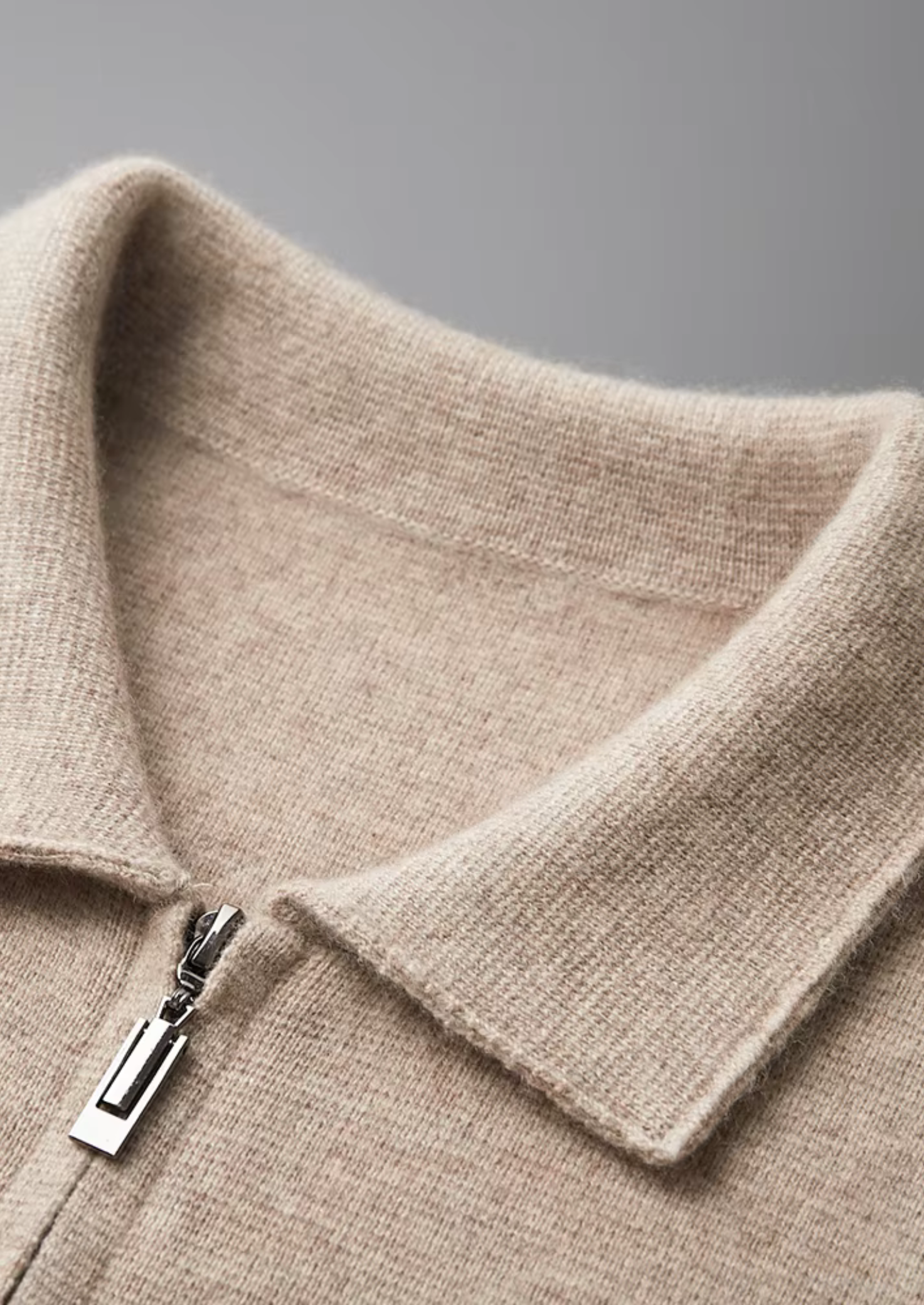 Neville | Men's Pure Extra-Fine Zip Polo Cardigan