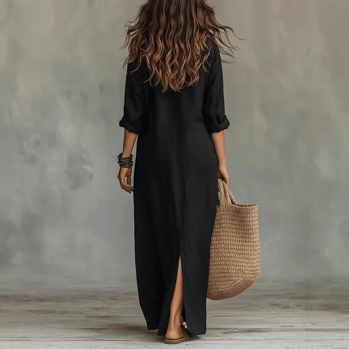 Philippa | Women's Collared Long Sleeve Maxi Summer Dress