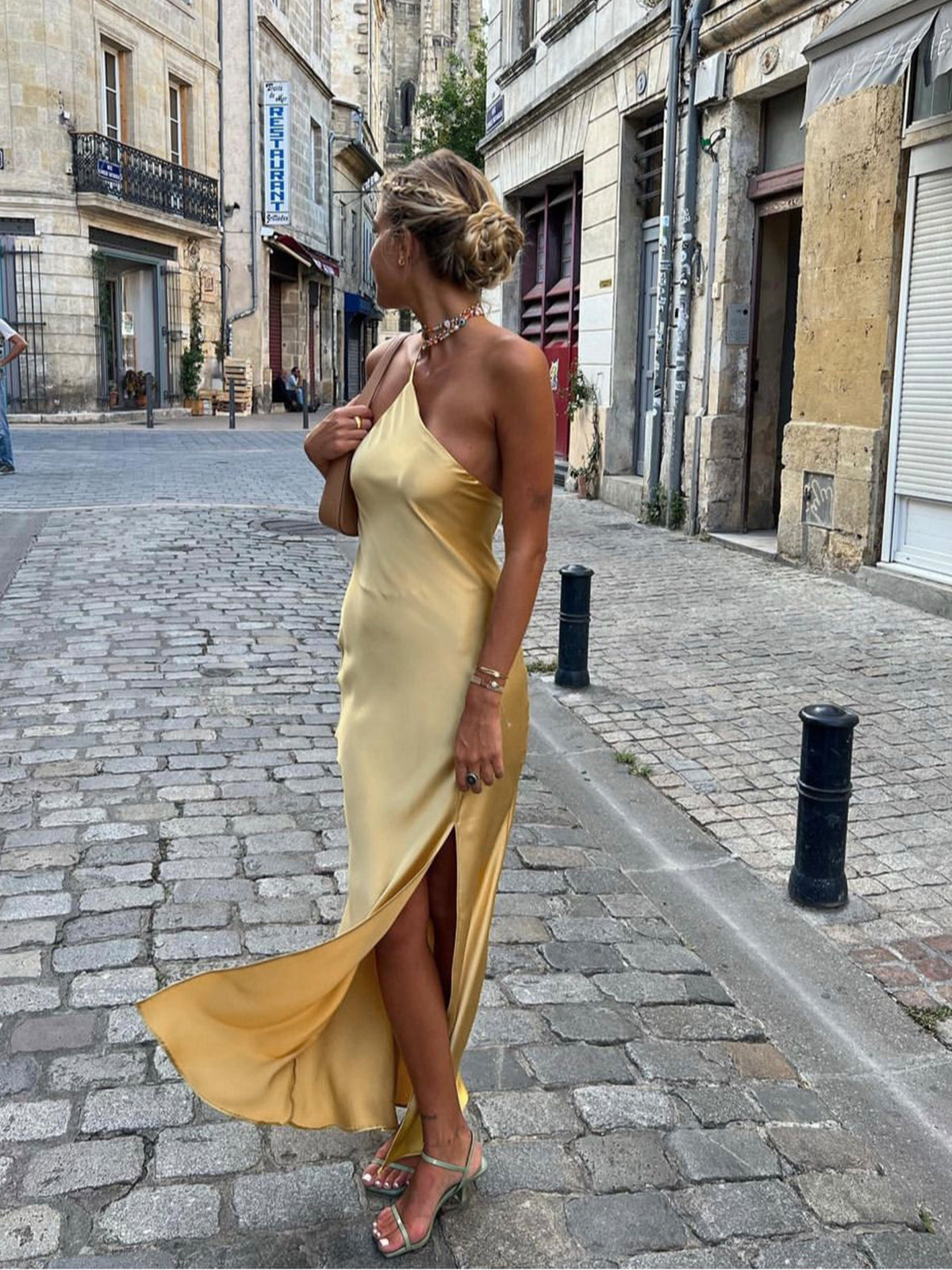Prue | Women's Open Back Slit Maxi Dress