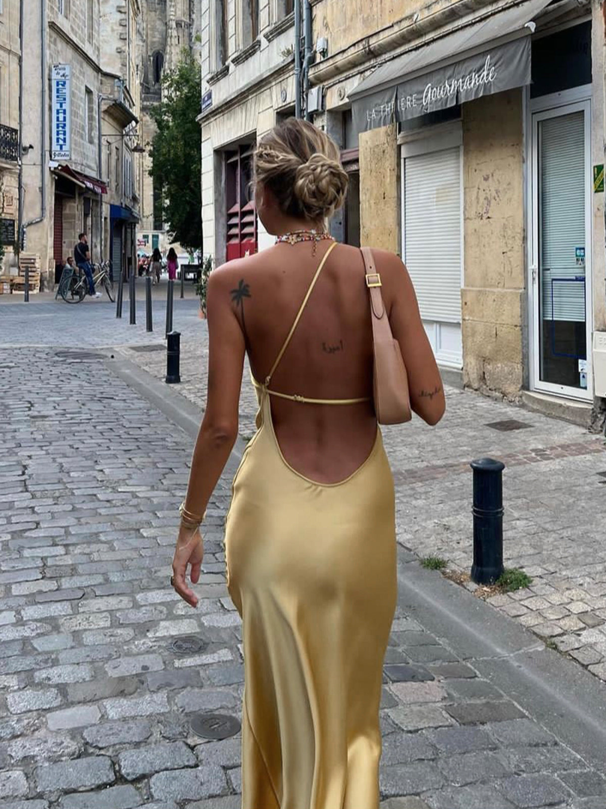 Prue | Women's Open Back Slit Maxi Dress