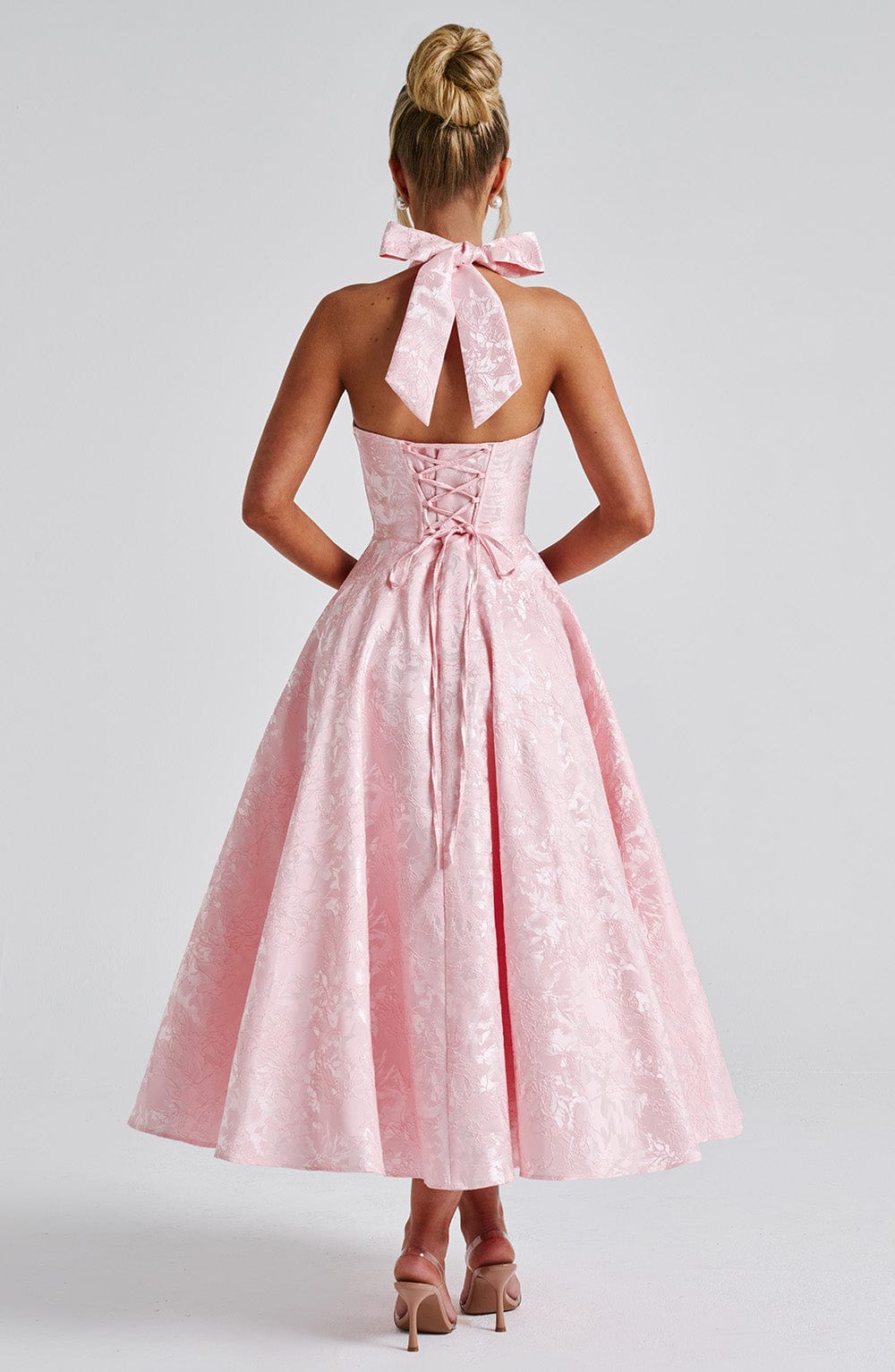 Rosalie | Women's Halter-Neck Midi Wedding Guest Dress