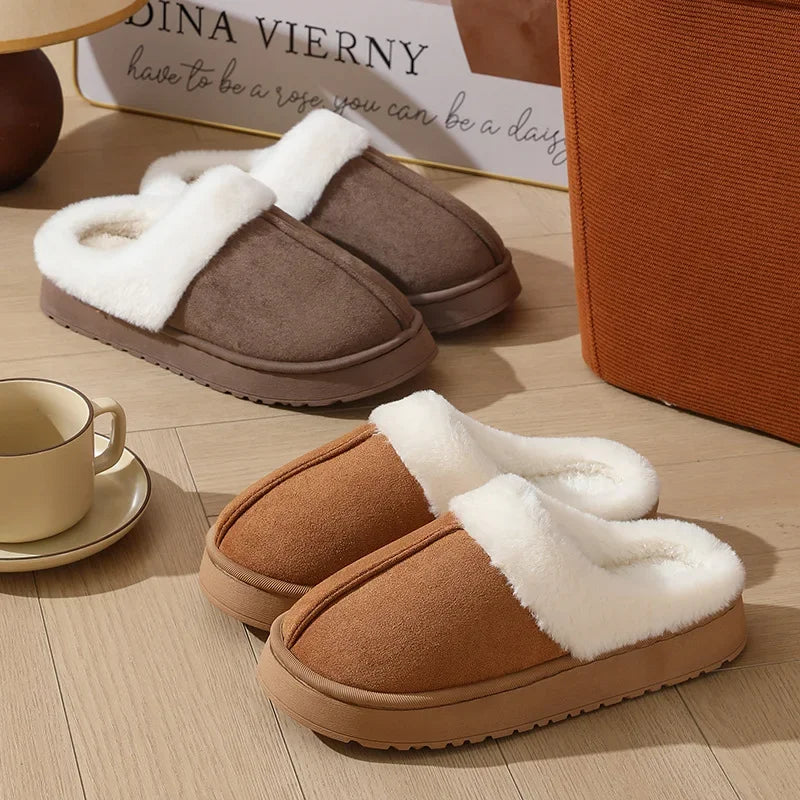 Unisex Plush Non-Slip Winter Slippers