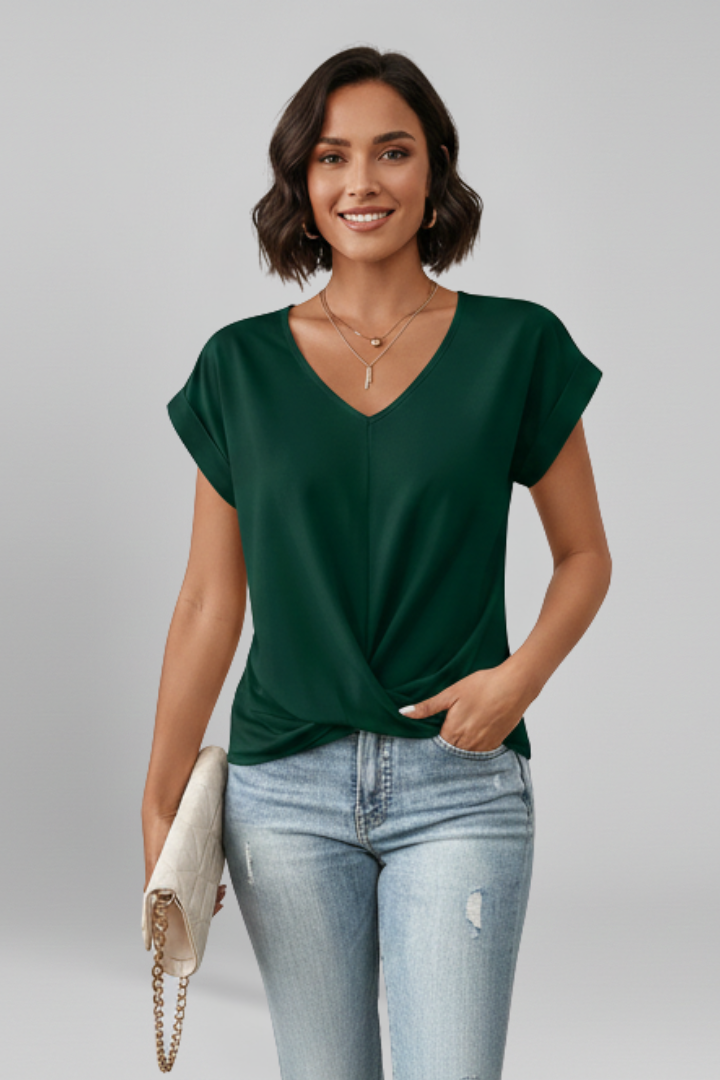 Grace | Women's V-Neck Short Sleeve Blouse