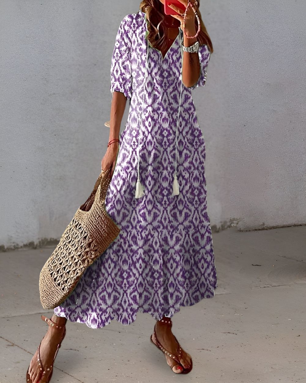 Esme | Women's Boho Tassel Beach Cover-Up Maxi Dress