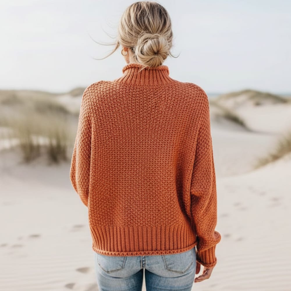 Women's Boho Turtleneck Winter Knit Sweater