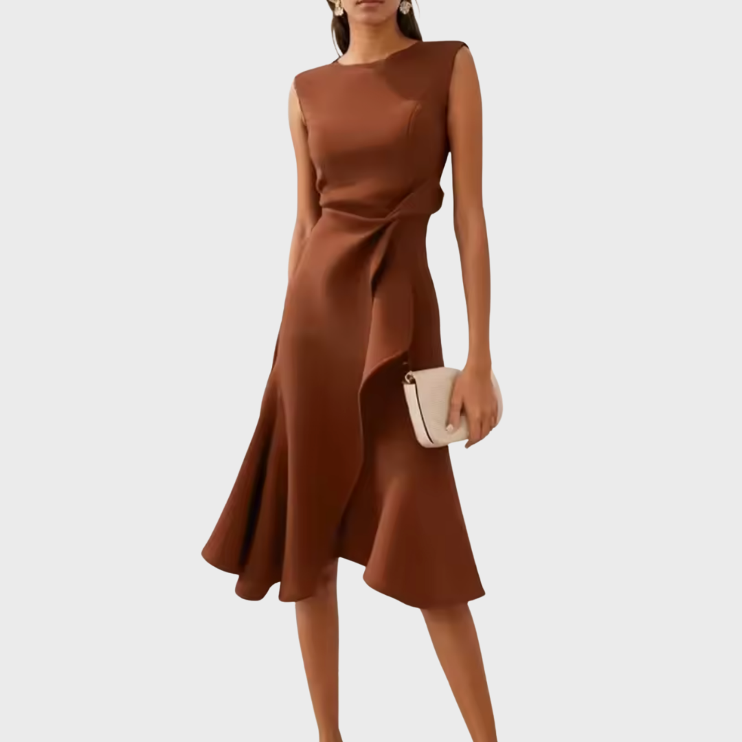 Beatrice | Women's Draped Asymmetric Midi Dress
