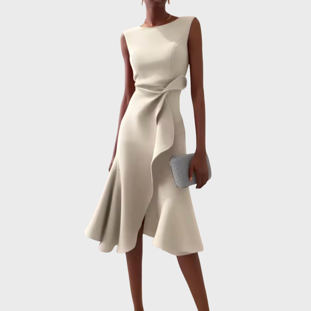 Beatrice | Women's Draped Asymmetric Midi Dress
