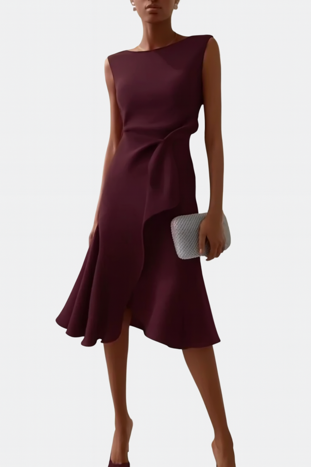 Beatrice | Women's Draped Asymmetric Midi Dress