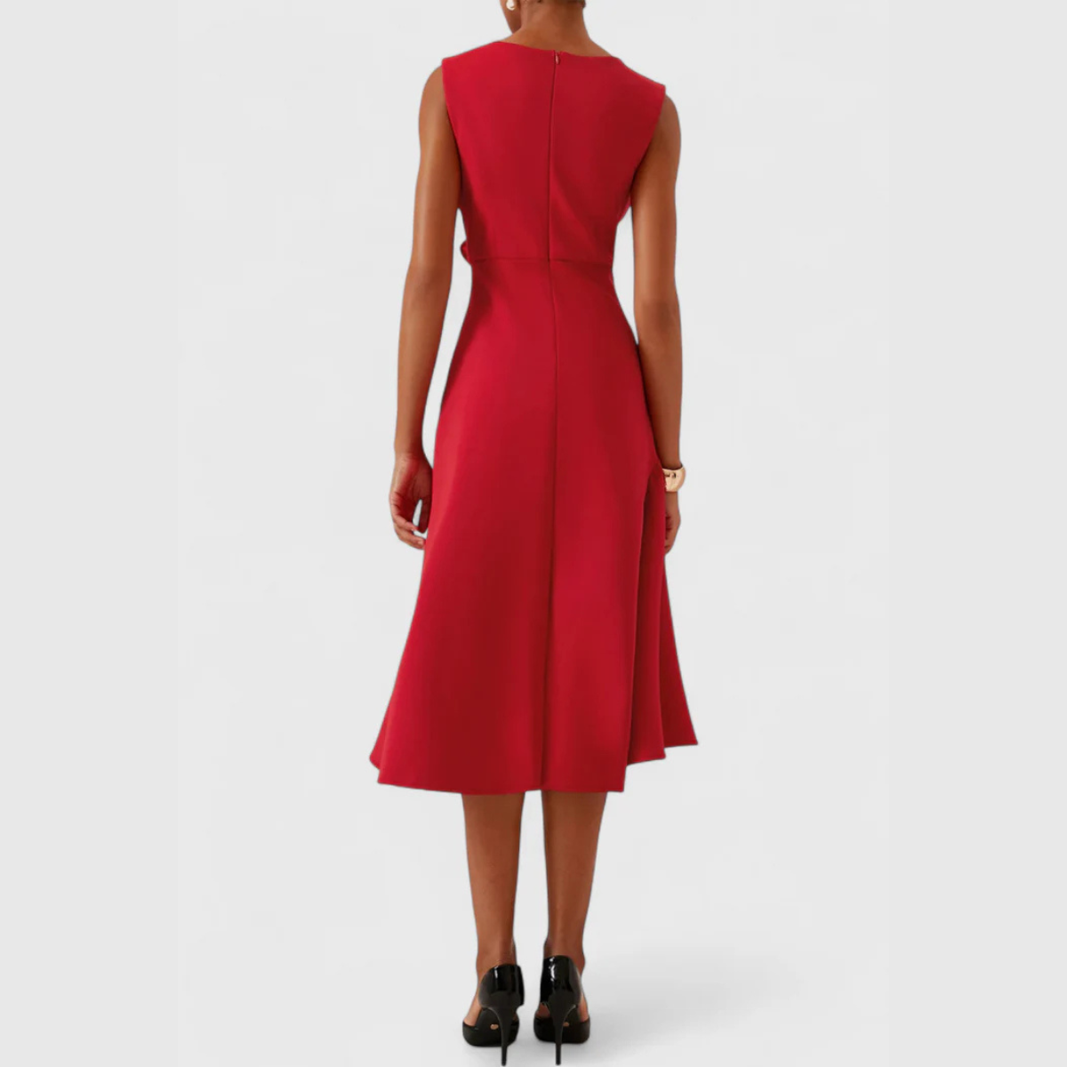 Beatrice | Women's Draped Asymmetric Midi Dress