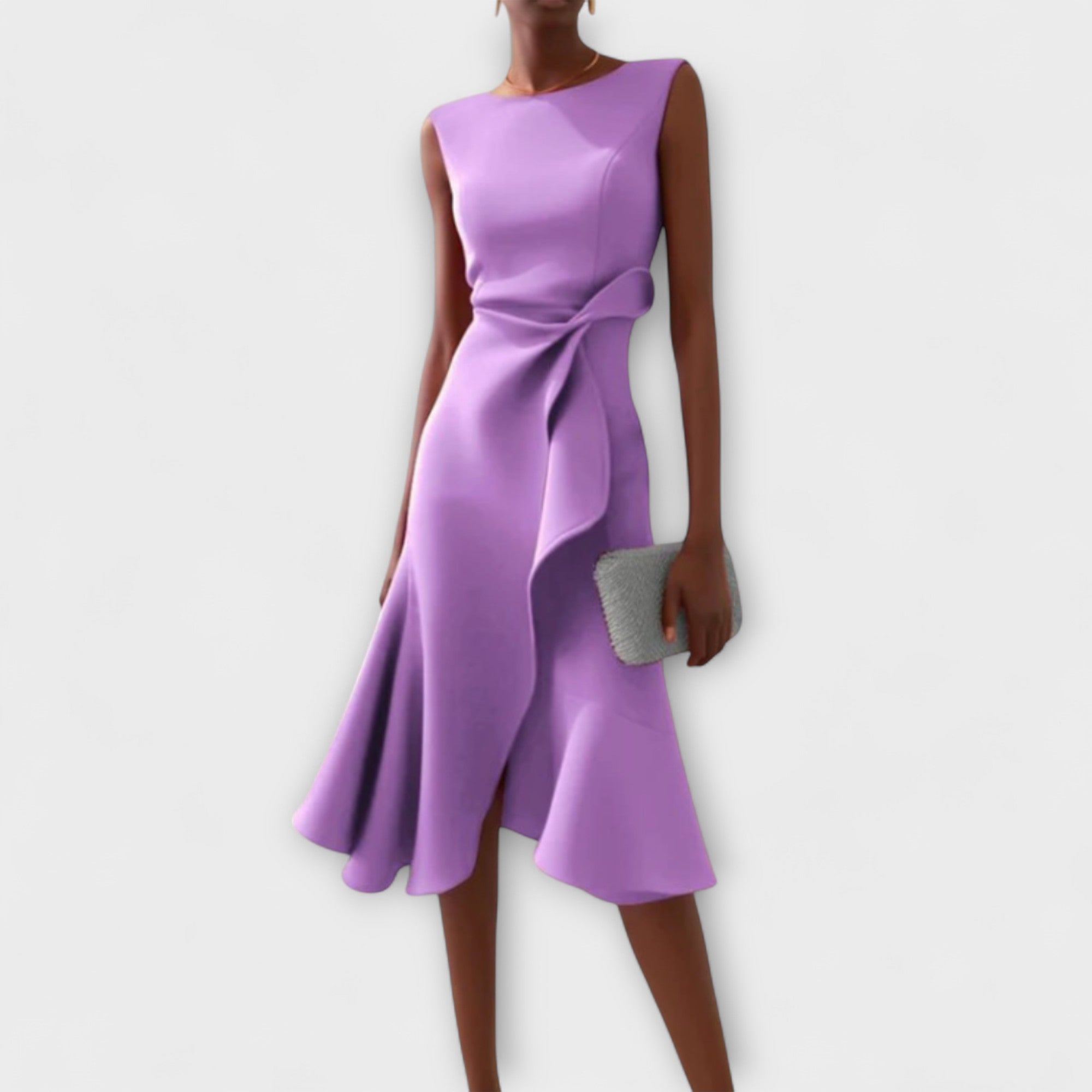 Beatrice | Women's Draped Asymmetric Midi Dress