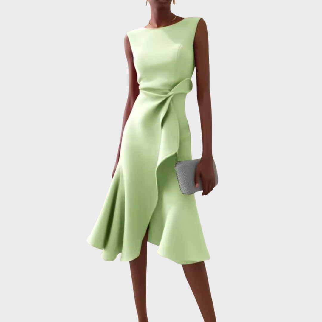 Beatrice | Women's Draped Asymmetric Midi Dress
