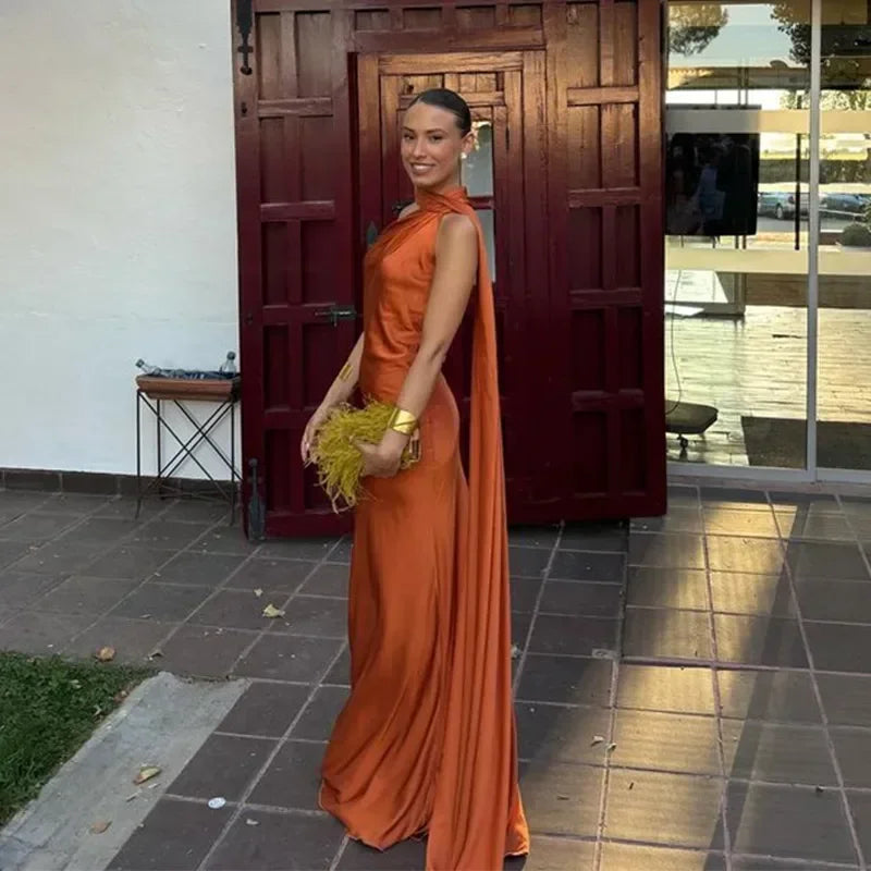 Vivienne | Women's Draped One-Shoulder Maxi Dress