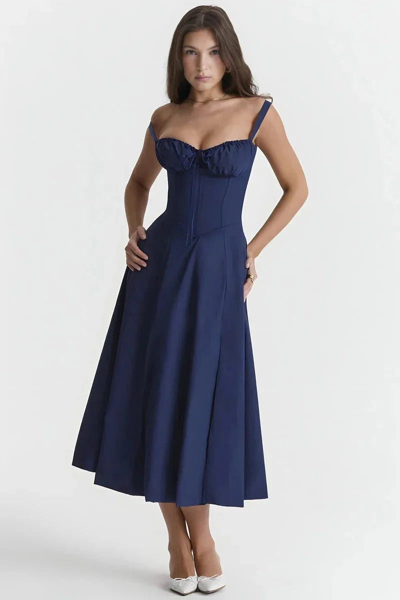 Mirabel | Women's Floral Corset Midi Summer Dress