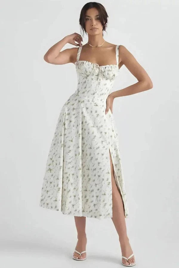 Mirabel | Women's Floral Corset Midi Summer Dress