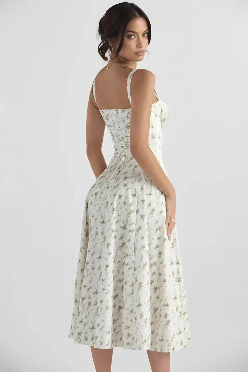 Mirabel | Women's Floral Corset Midi Summer Dress