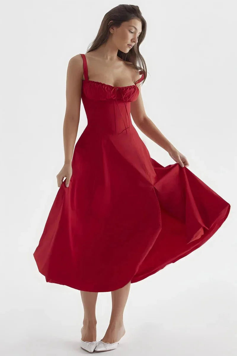 Mirabel | Women's Floral Corset Midi Summer Dress