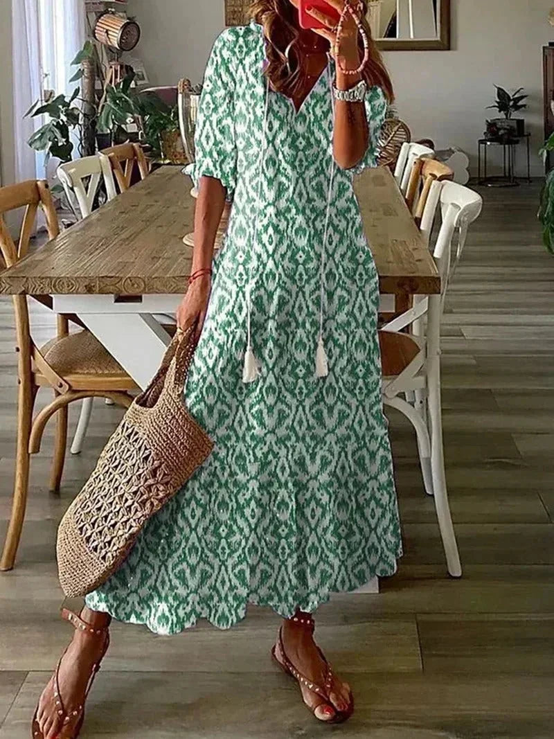 Odette | Women's Floral V-Neck Maxi Summer Dress