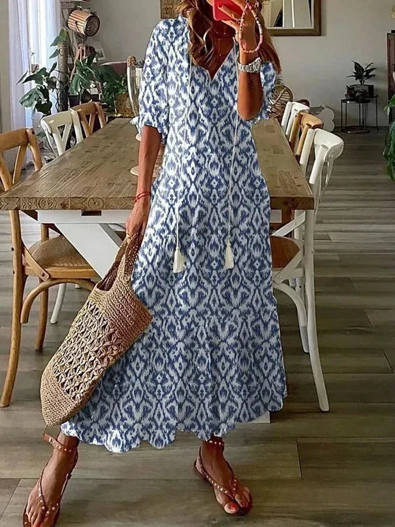 Odette | Women's Floral V-Neck Maxi Summer Dress