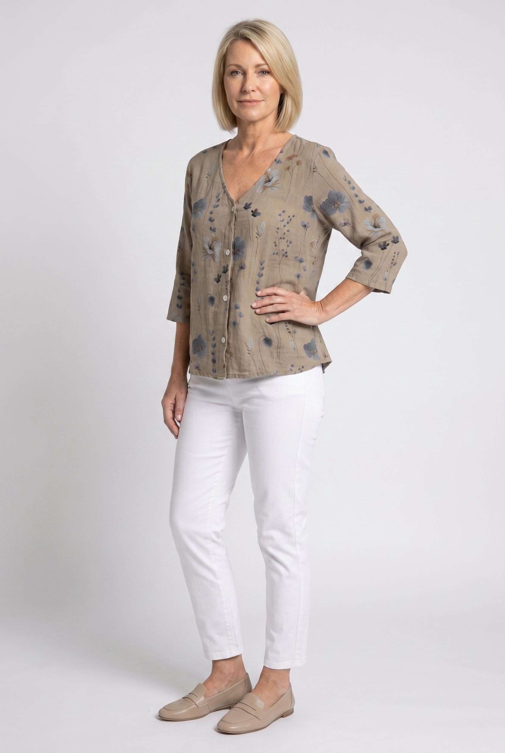 Iris | Women's Floral V-Neck Summer Blouse