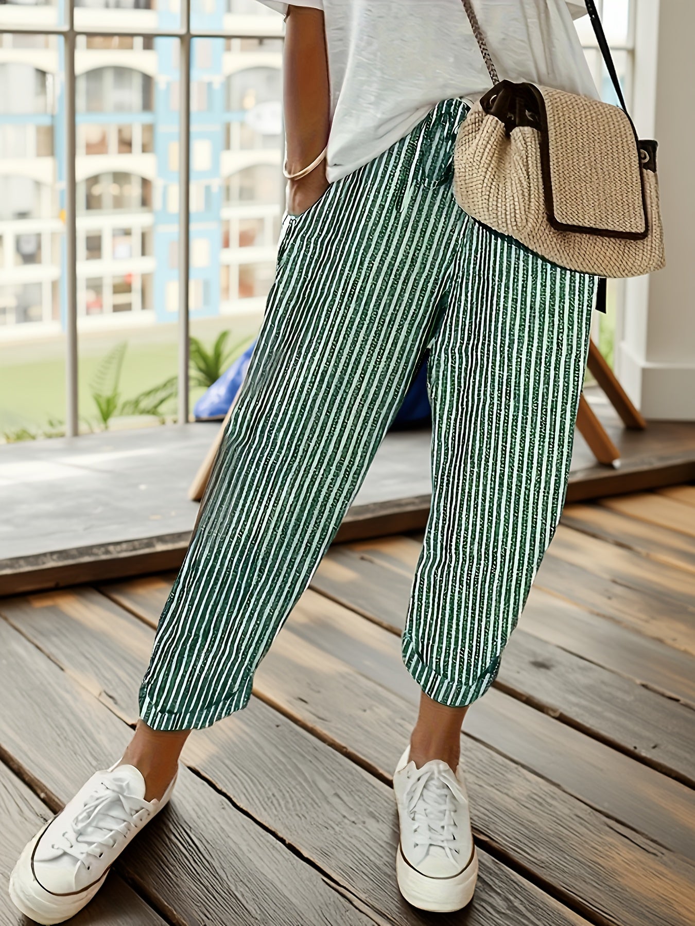 Rowena | Women's High-Waisted Wide-Leg Summer Trousers