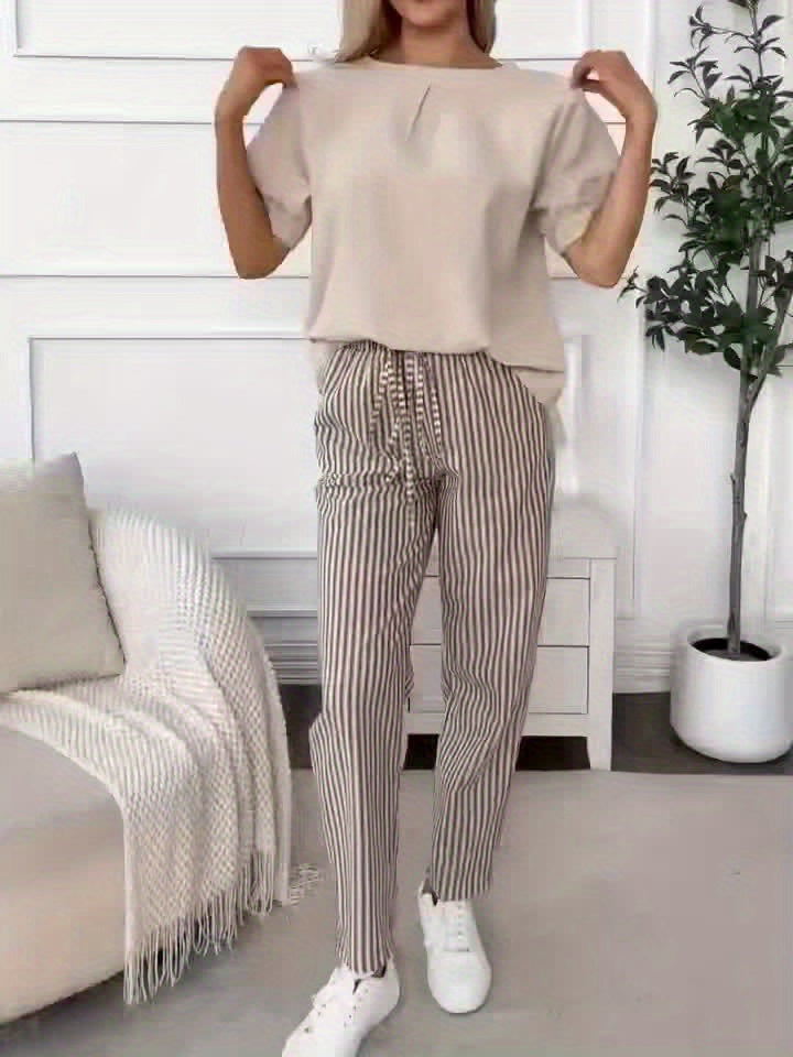 Rowena | Women's High-Waisted Wide-Leg Summer Trousers