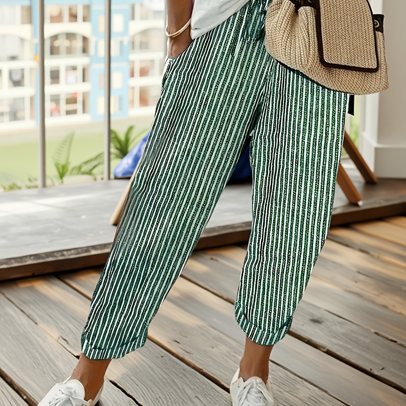 Rowena | Women's High-Waisted Wide-Leg Summer Trousers