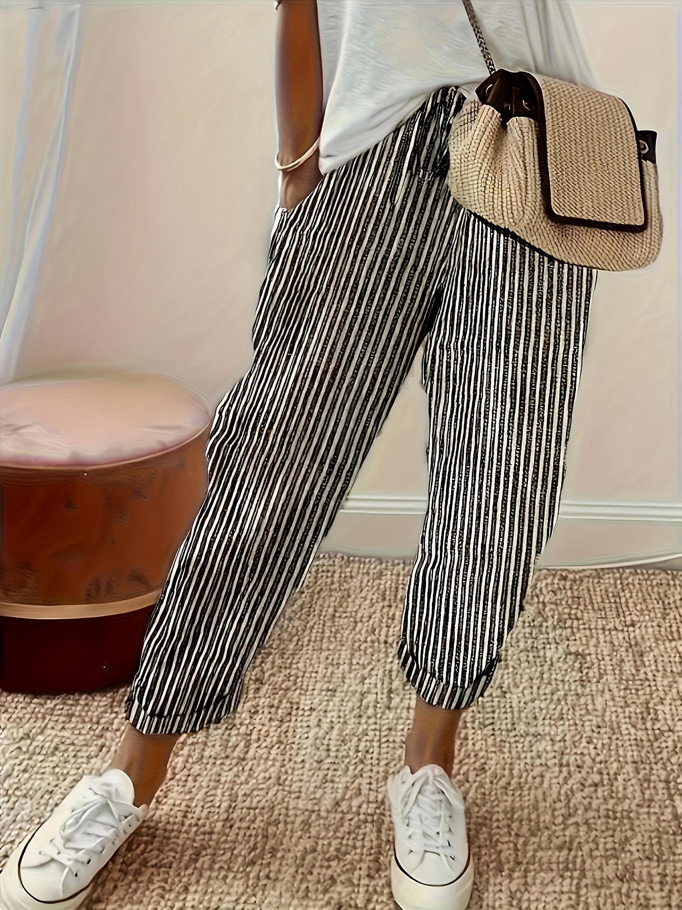 Rowena | Women's High-Waisted Wide-Leg Summer Trousers