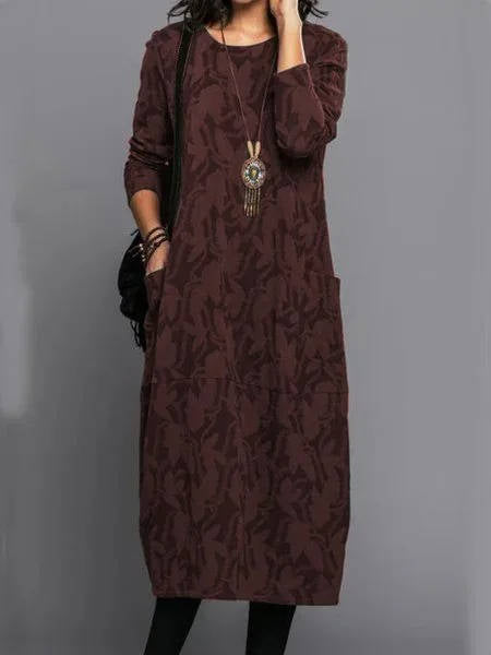 Heather | Women's Long Sleeve Pocket Midi Dress