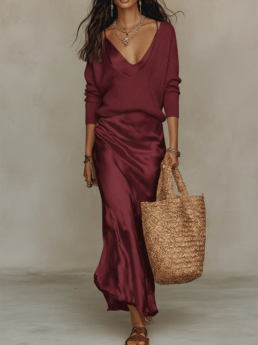 Julia | Women's Midi Dress and Sweater Set