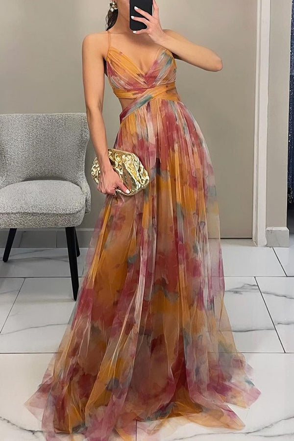 Petra | Women's Multicolour V-Neck Maxi Dress