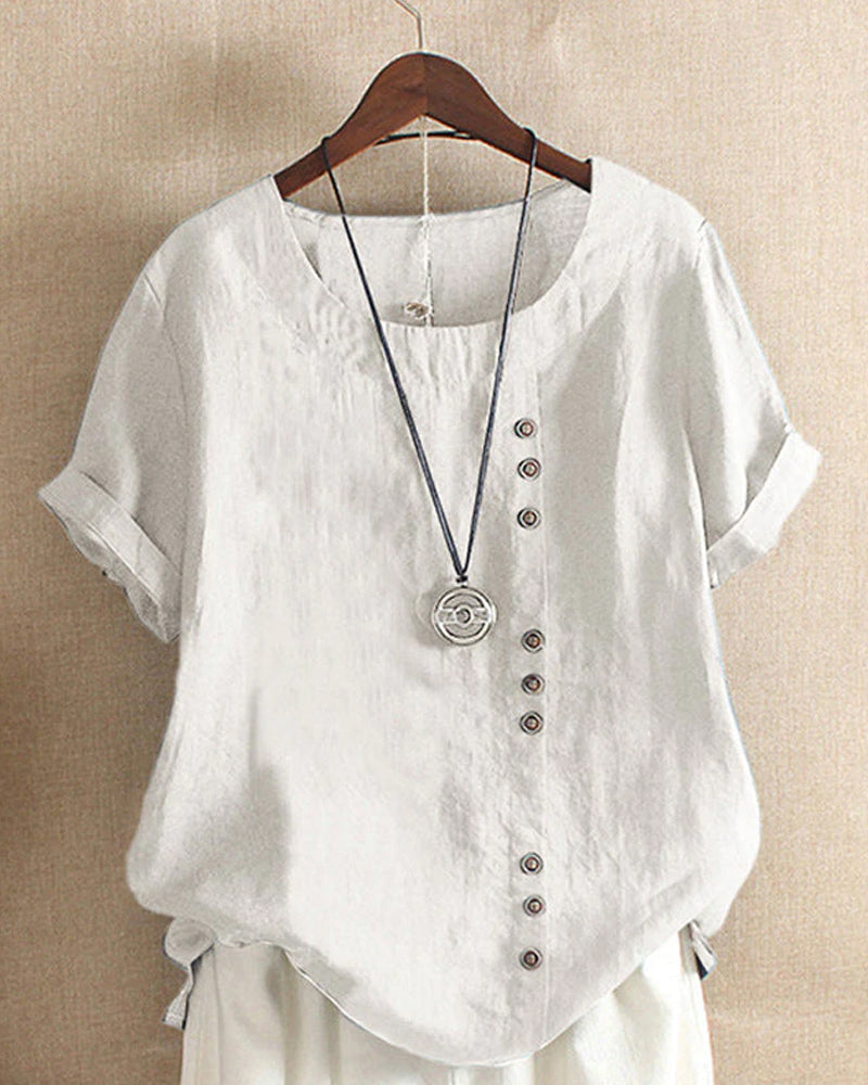Nell | Women's Round Neck Summer Blouse