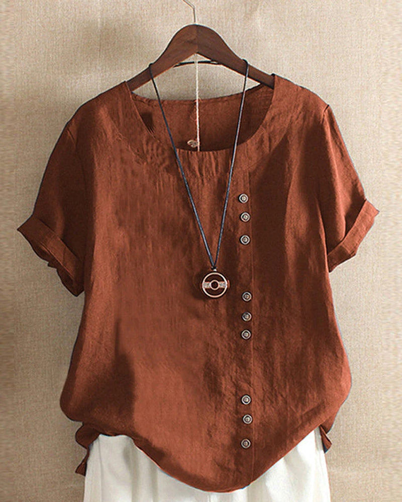 Nell | Women's Round Neck Summer Blouse