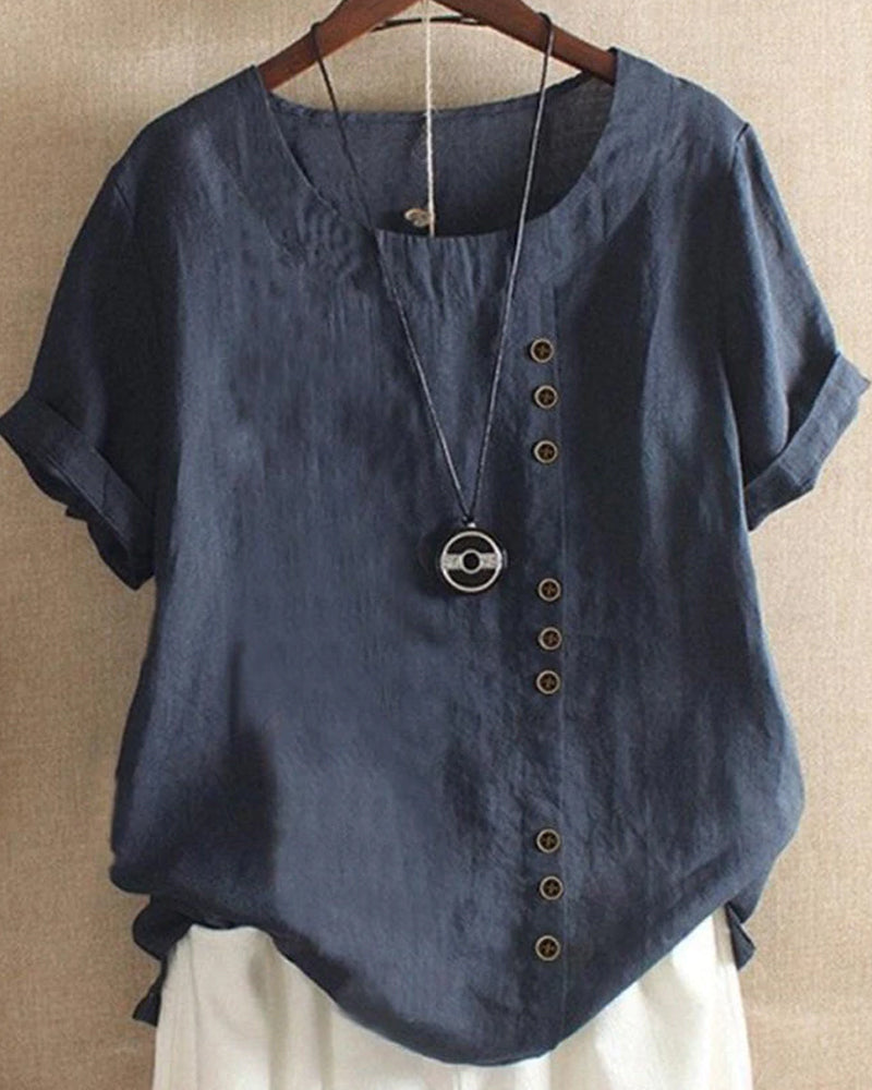 Nell | Women's Round Neck Summer Blouse