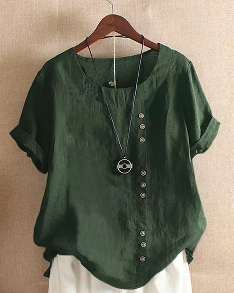 Nell | Women's Round Neck Summer Blouse