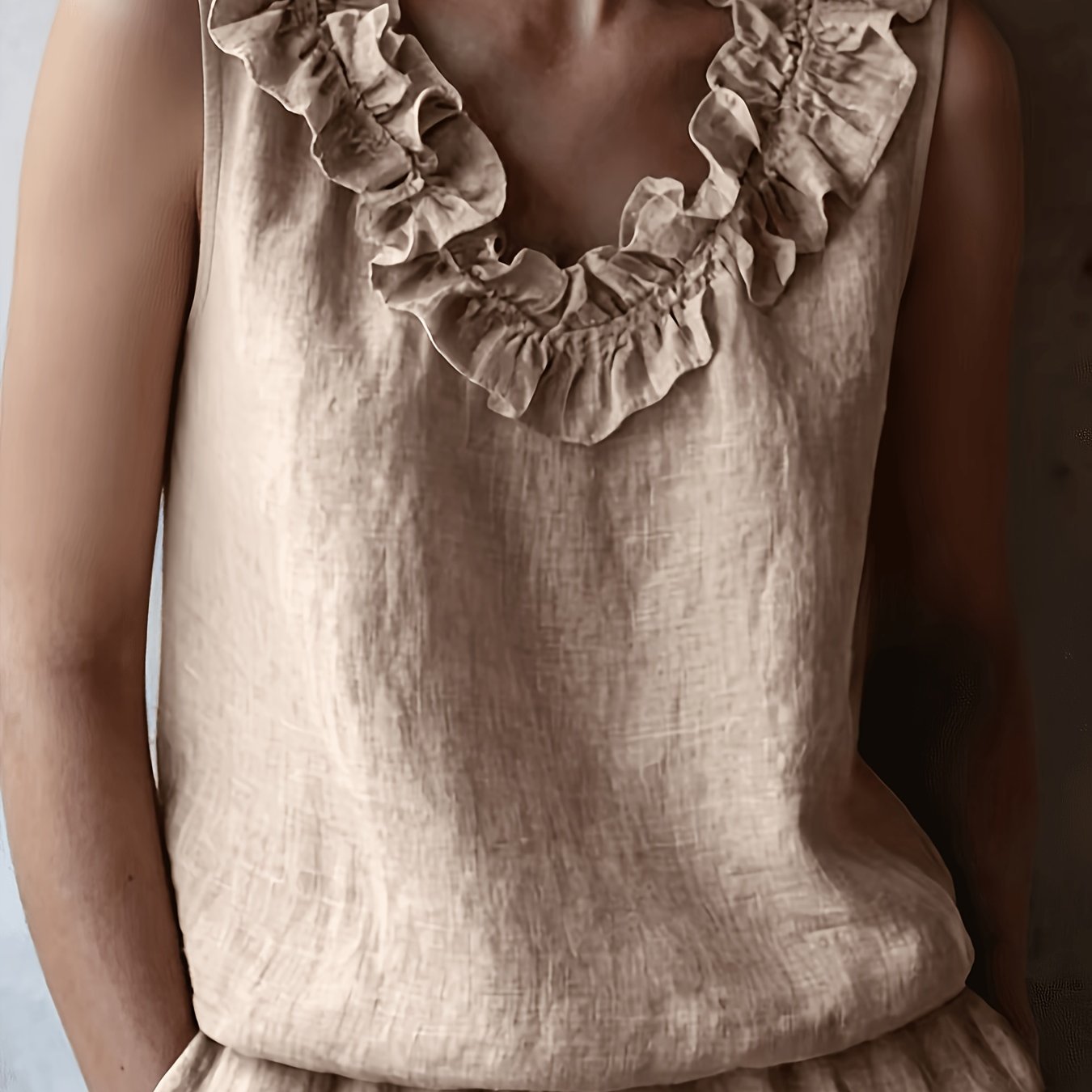 Effie | Women's Ruffle Sleeveless Summer Blouse